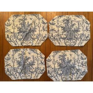 Williamson and Sonoma 4pc Linen French Country Toile Shabby Chic Placemats